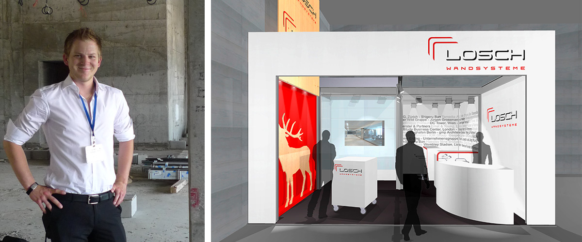 Christoph Merkt, Geschäftsführer; LOSCH Wandsysteme_Messestand auf der BAU 2015 Halle C2 Stand 138